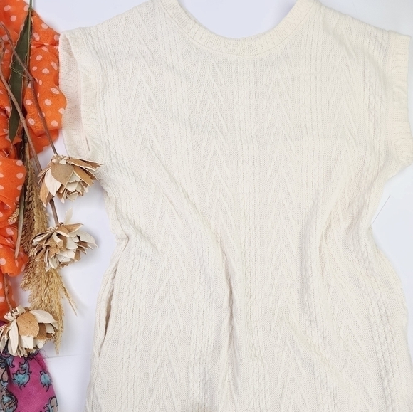 Mod Boutique Cream Sweater Dress Sz M - Picture 4 of 11